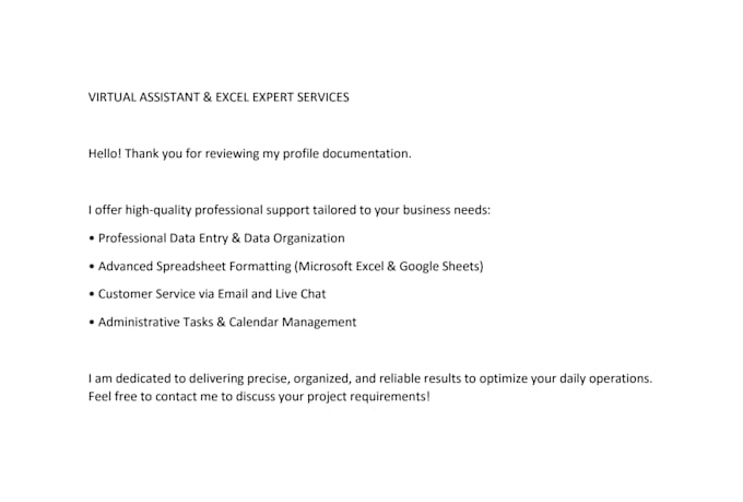 be your virtual assistant and excel expert